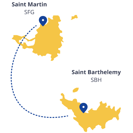 Flight Saint Martin french side Grand Case to Saint Barts